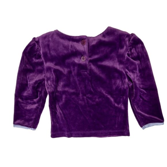 Kid Connection Girls Outfit Size 18M Purple Velvet 2 Piece Shirt And Pants - Picture 3 of 11